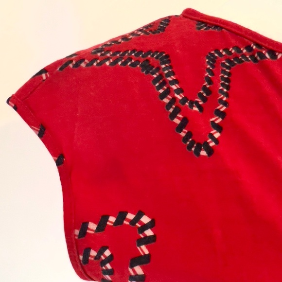 Valentino Jeans/Sport red cropped, cap sleeve T - Picture 3 of 10